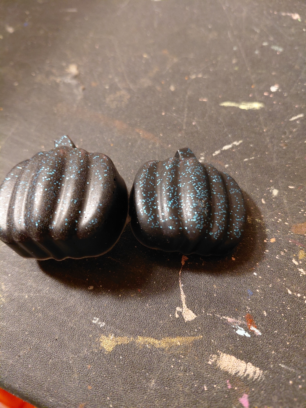 Black Glitter Pumpkin Hair Clips - Women Accessories
